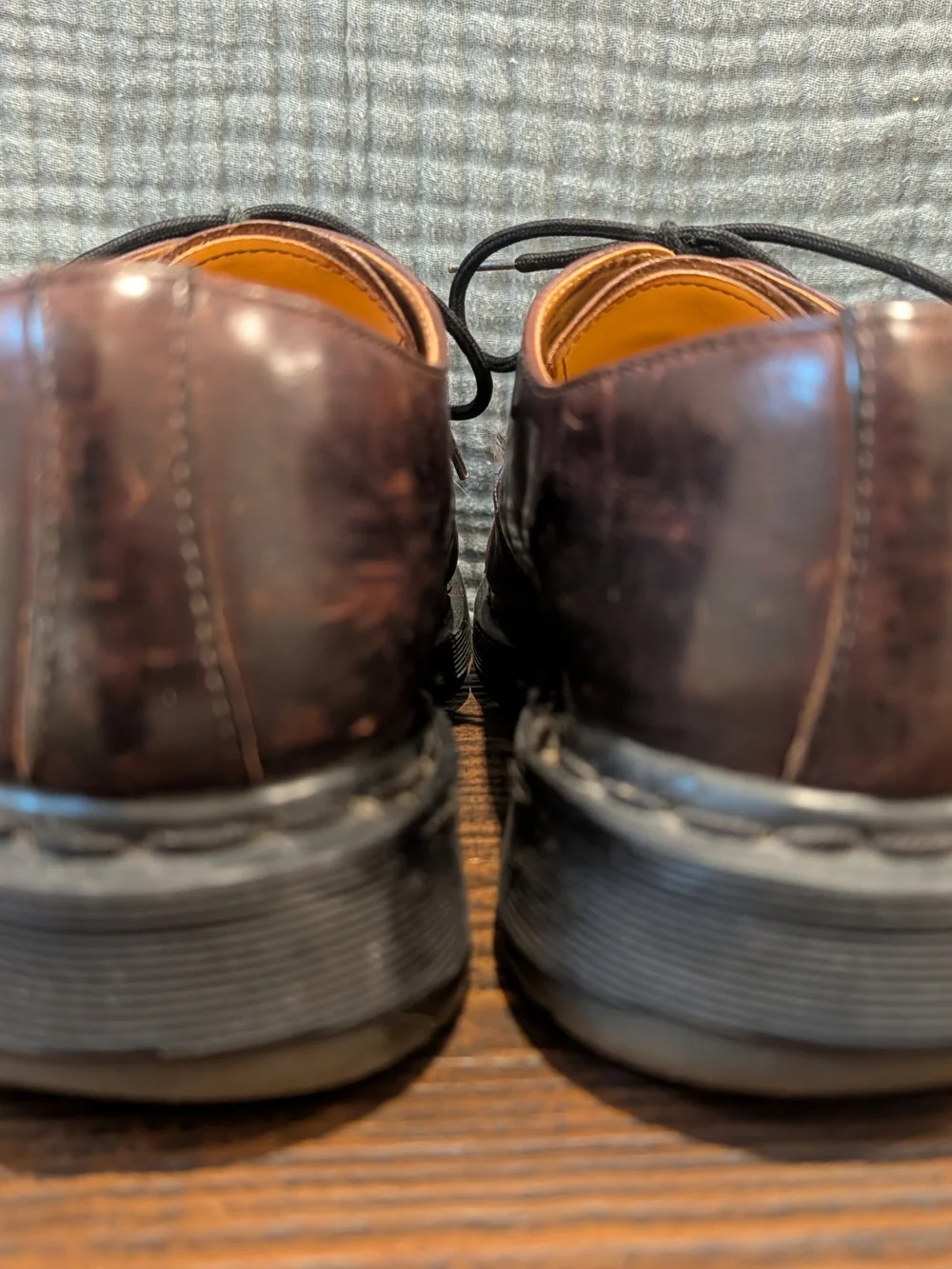 Dr. Martens Brown Leather Derby Shoes with Black Laces